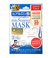 Japan Gals Pure Essence Hyaluronic Acid Face Mask - Маска для лица c гиалуроновой кислотой 30 шт